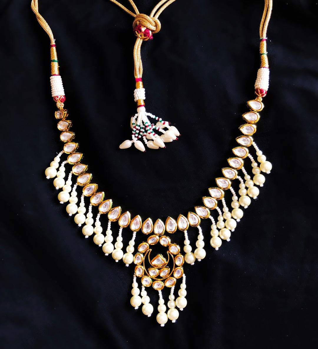 Sitara Kundan And Pearl Dangler Choker Necklace
