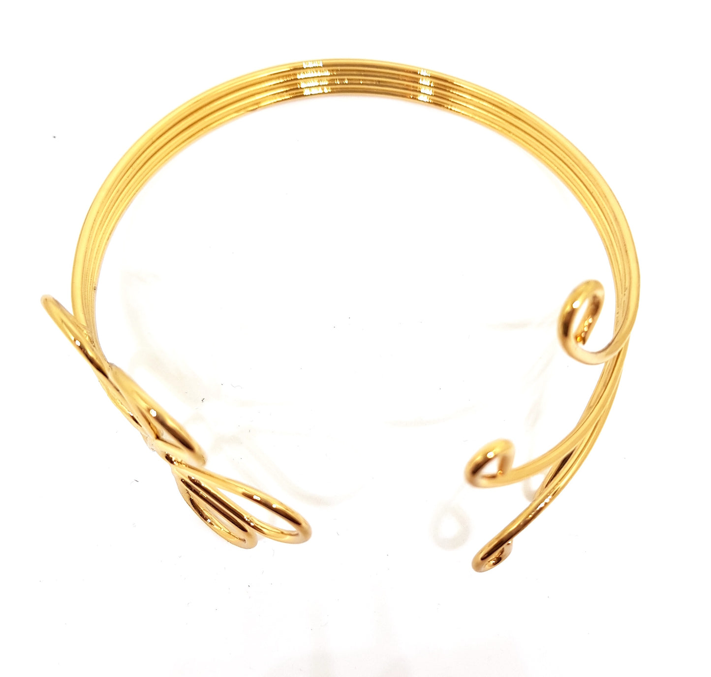 VINE ACCENTED METAL ARMLET ARMBAND GOLD
