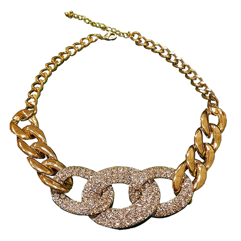 Bling Stone Statement Link Necklace