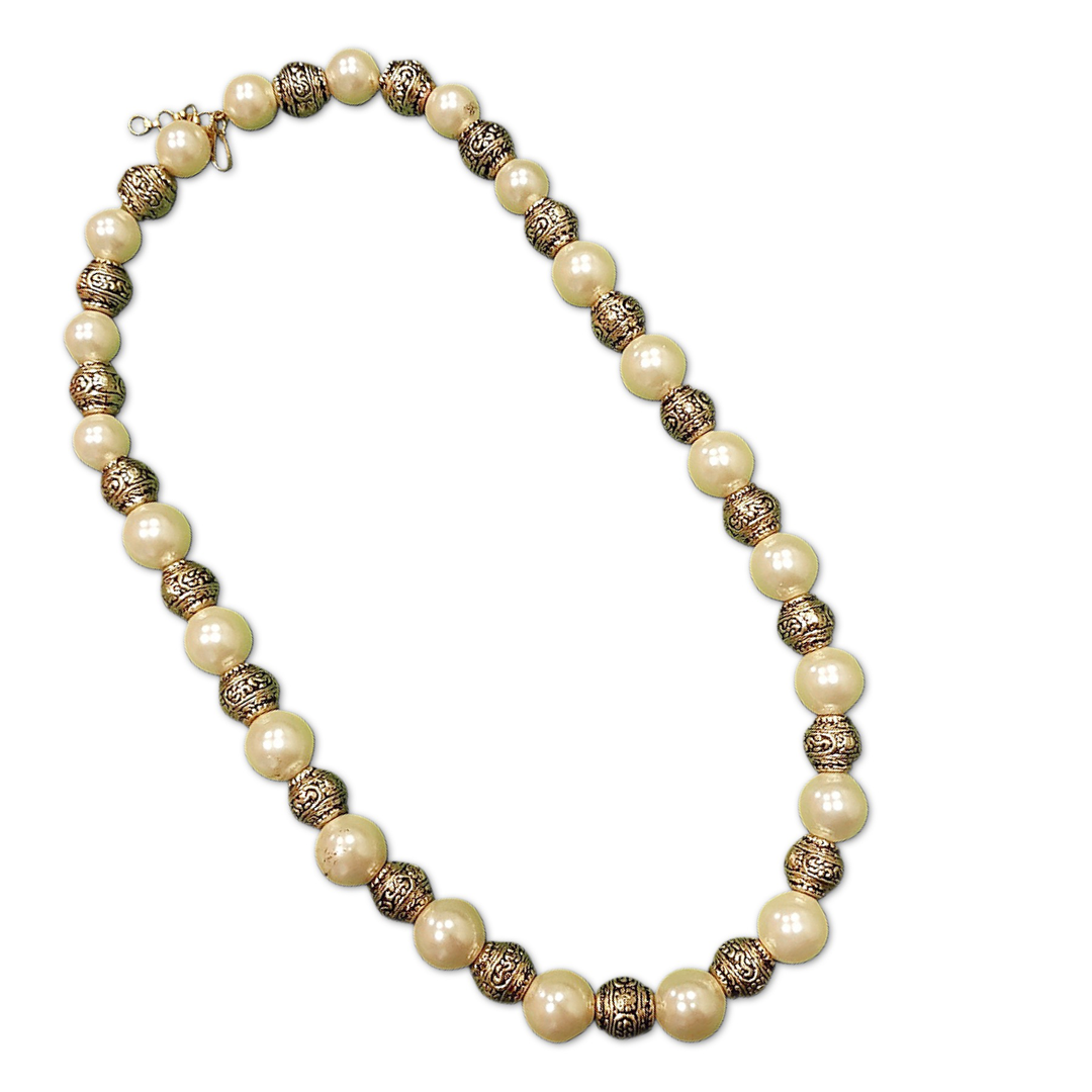 Vintage Bohemian Pearl & Bead Necklace