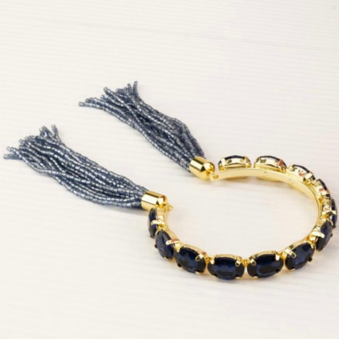 Crystal Stone Tassel Bracelet Blue